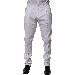 White Cotton Dress Slim Formal Trouser Pants