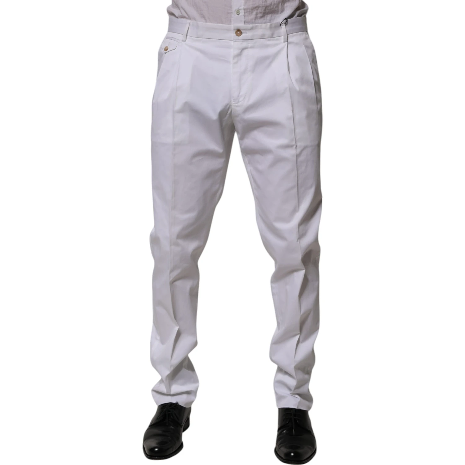 White Cotton Dress Slim Formal Trouser Pants