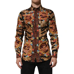 GOLD Cotton Tiger Carretto Long Sleeve Shirt