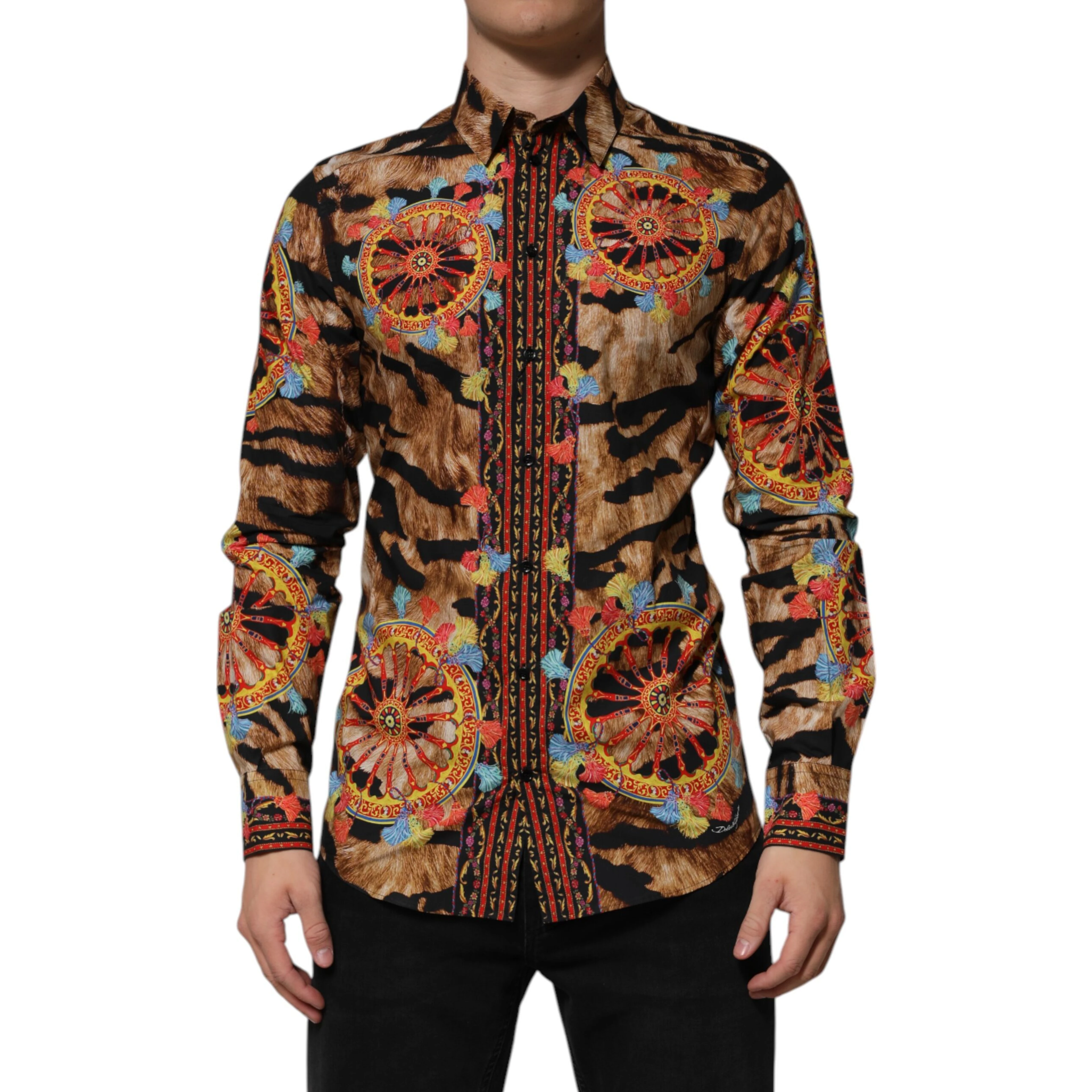 GOLD Cotton Tiger Carretto Long Sleeve Shirt