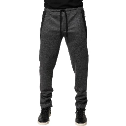 Gray Black Wool Blend Jogger Sweatpants  Pants