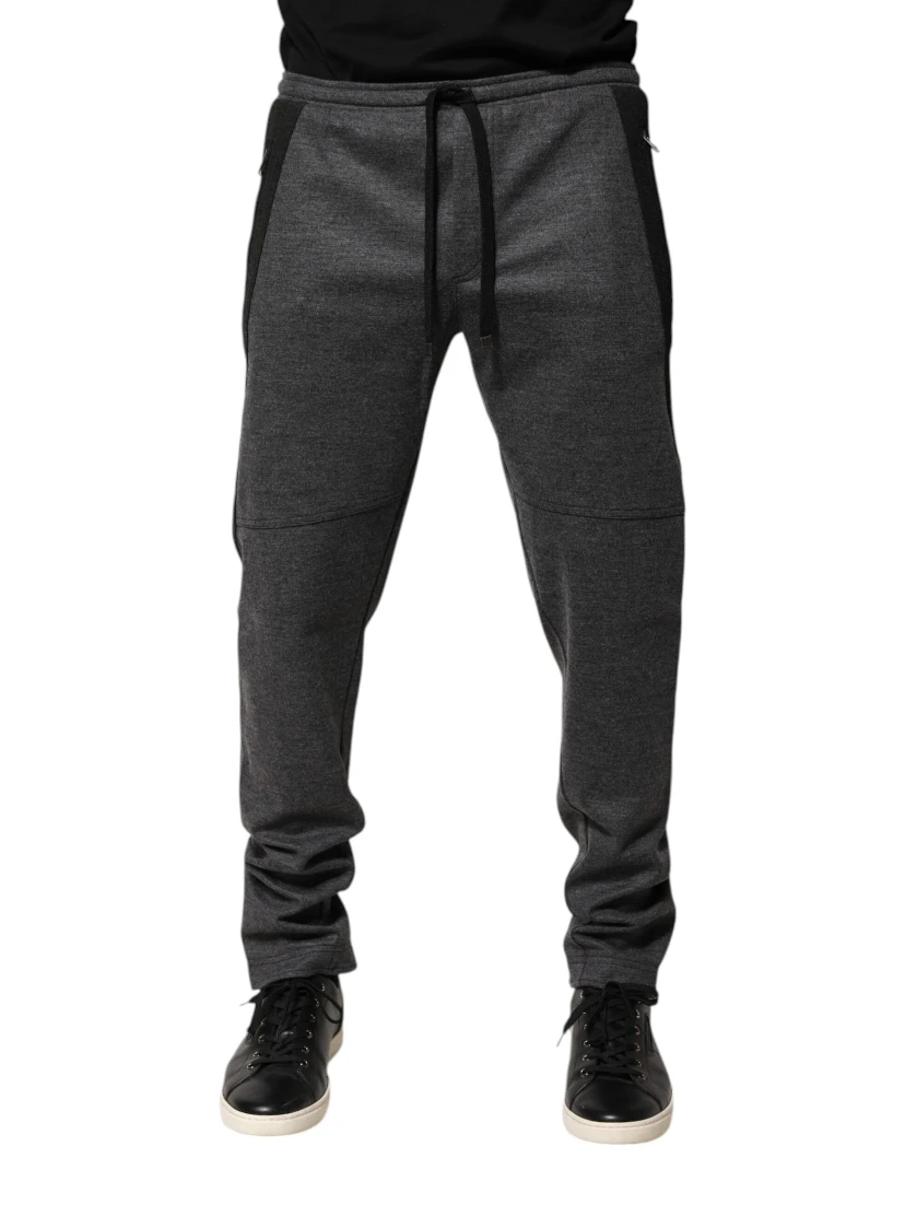 Gray Black Wool Blend Jogger Sweatpants Pants