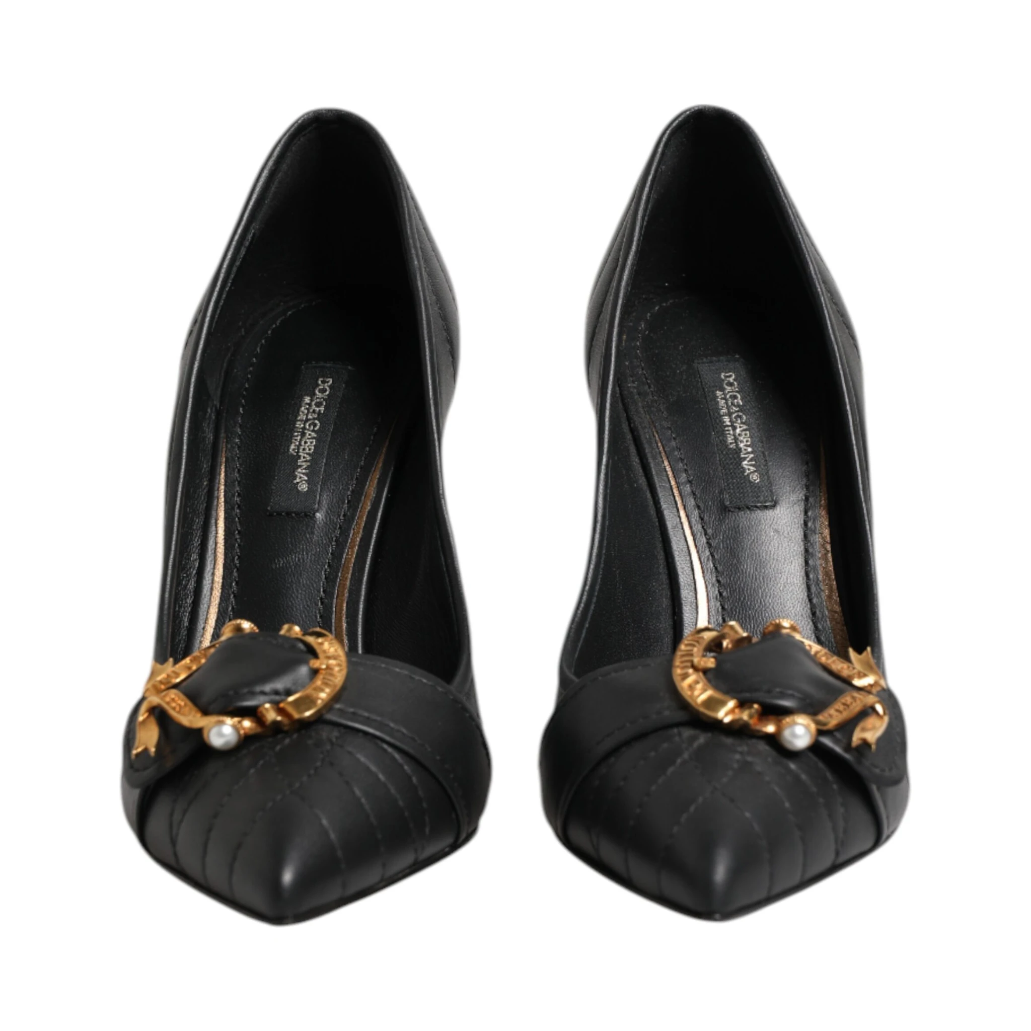 Black Devotion Leather Heels Pumps Shoes