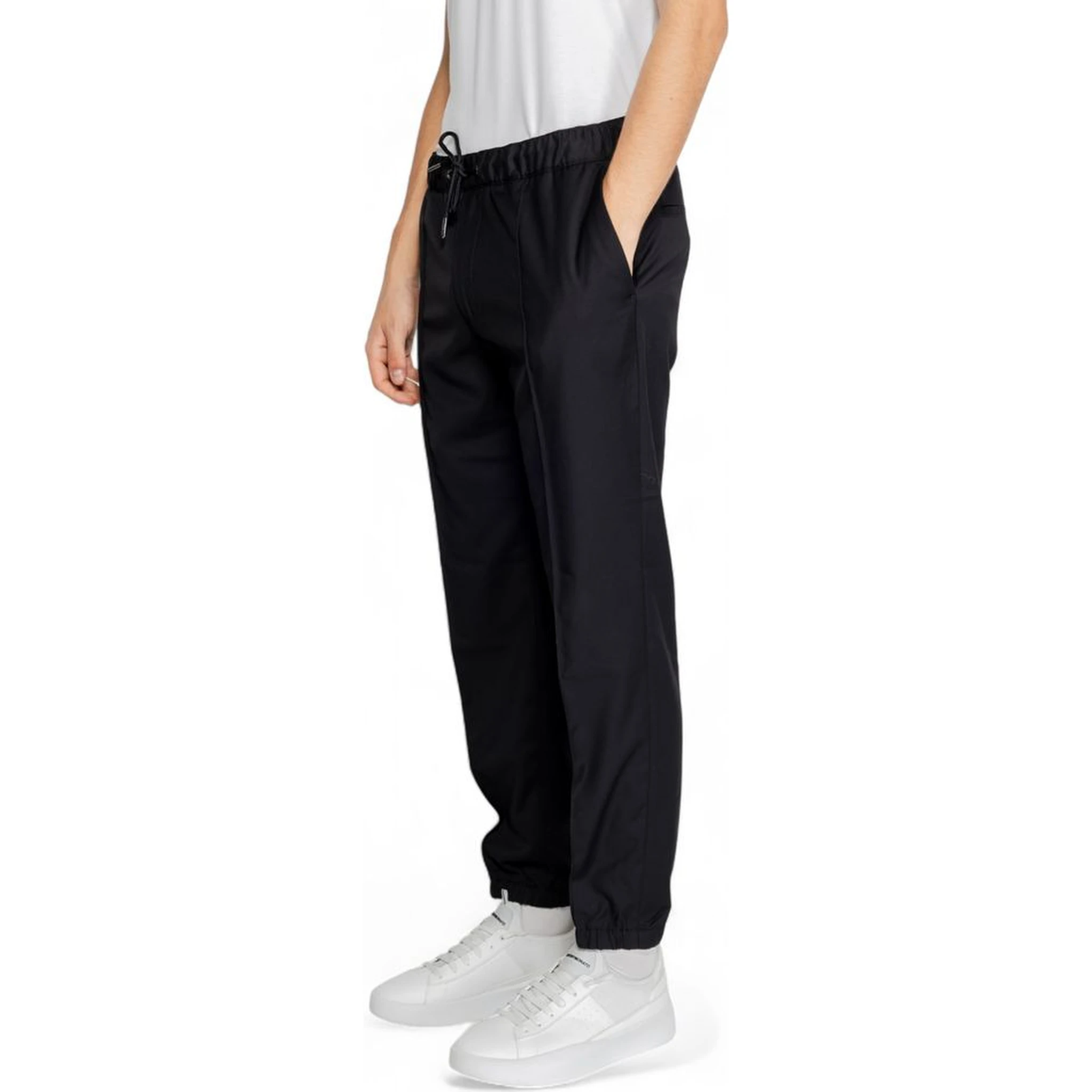 Black Polyester Athletic Pants