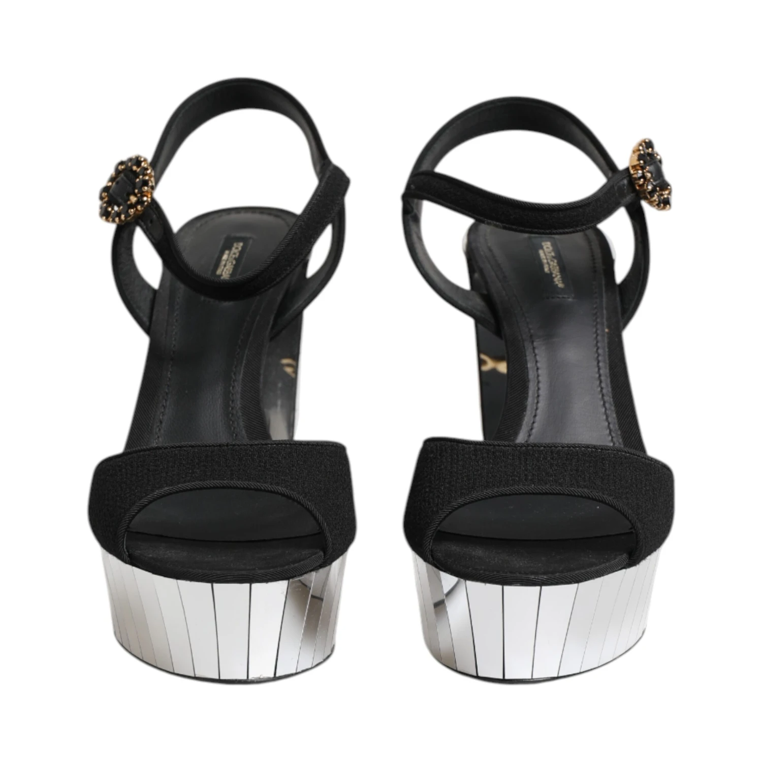 Black Crystal Ankle Strap Keira Sandal Shoes