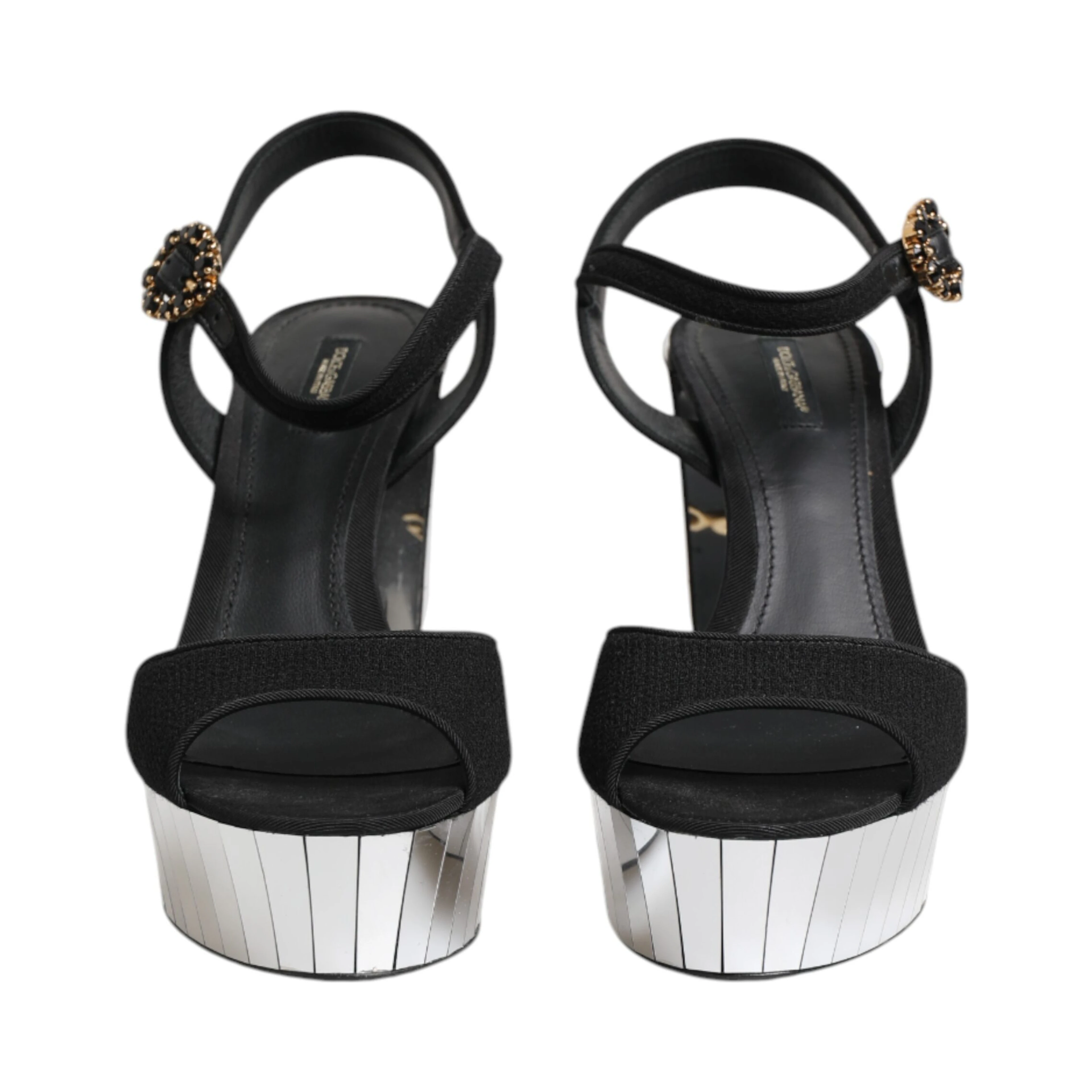 Black Crystal Ankle Strap Keira Sandal Shoes