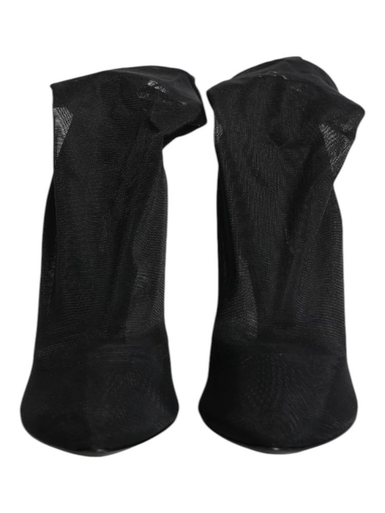 Black Silk Stretch Mesh Sock Boots Shoes alternative