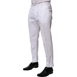 White Cotton Dress Slim Formal Trouser Pants