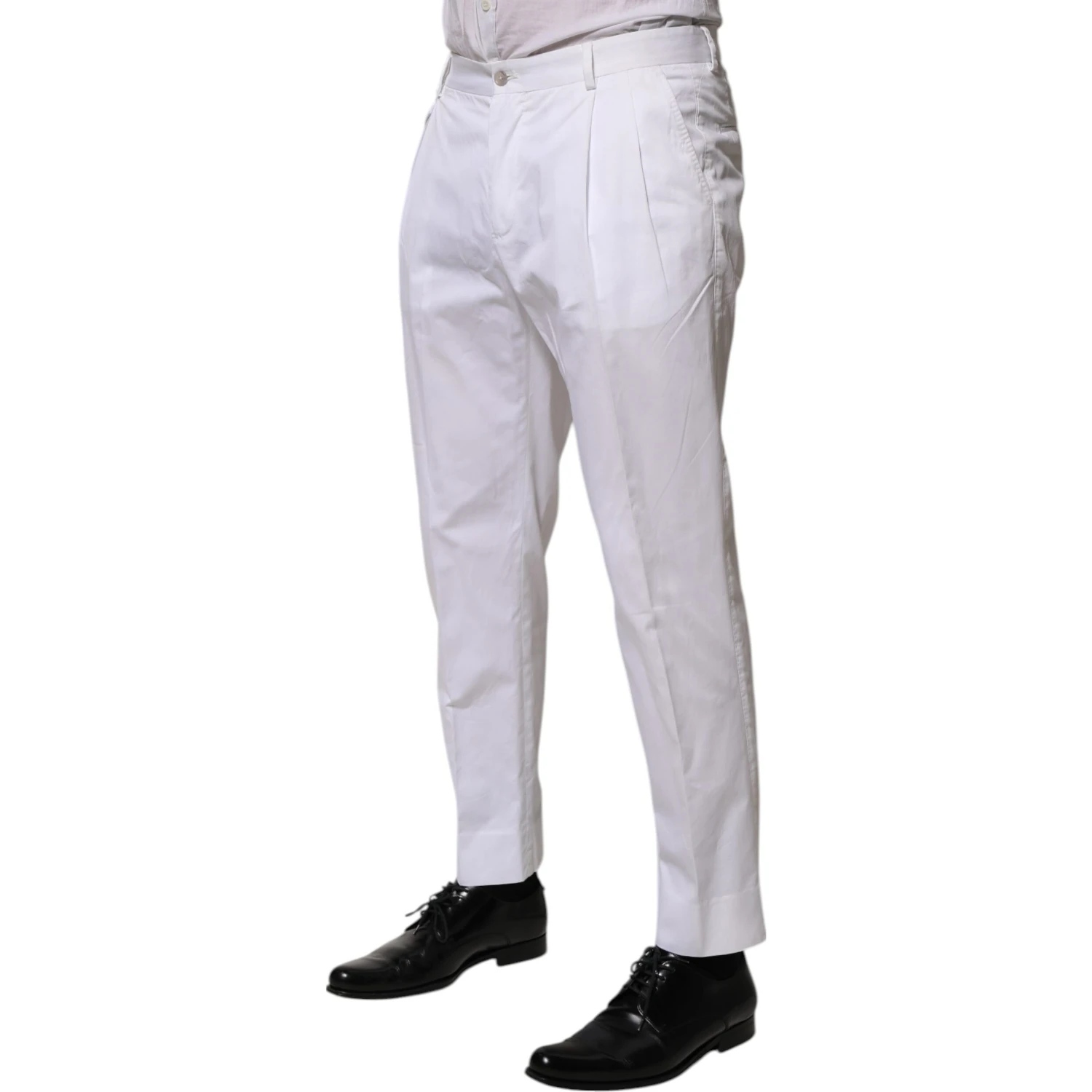 White Cotton Dress Slim Formal Trouser Pants