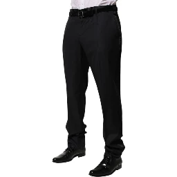Black Wool Men Formal Dress Trouser Pants