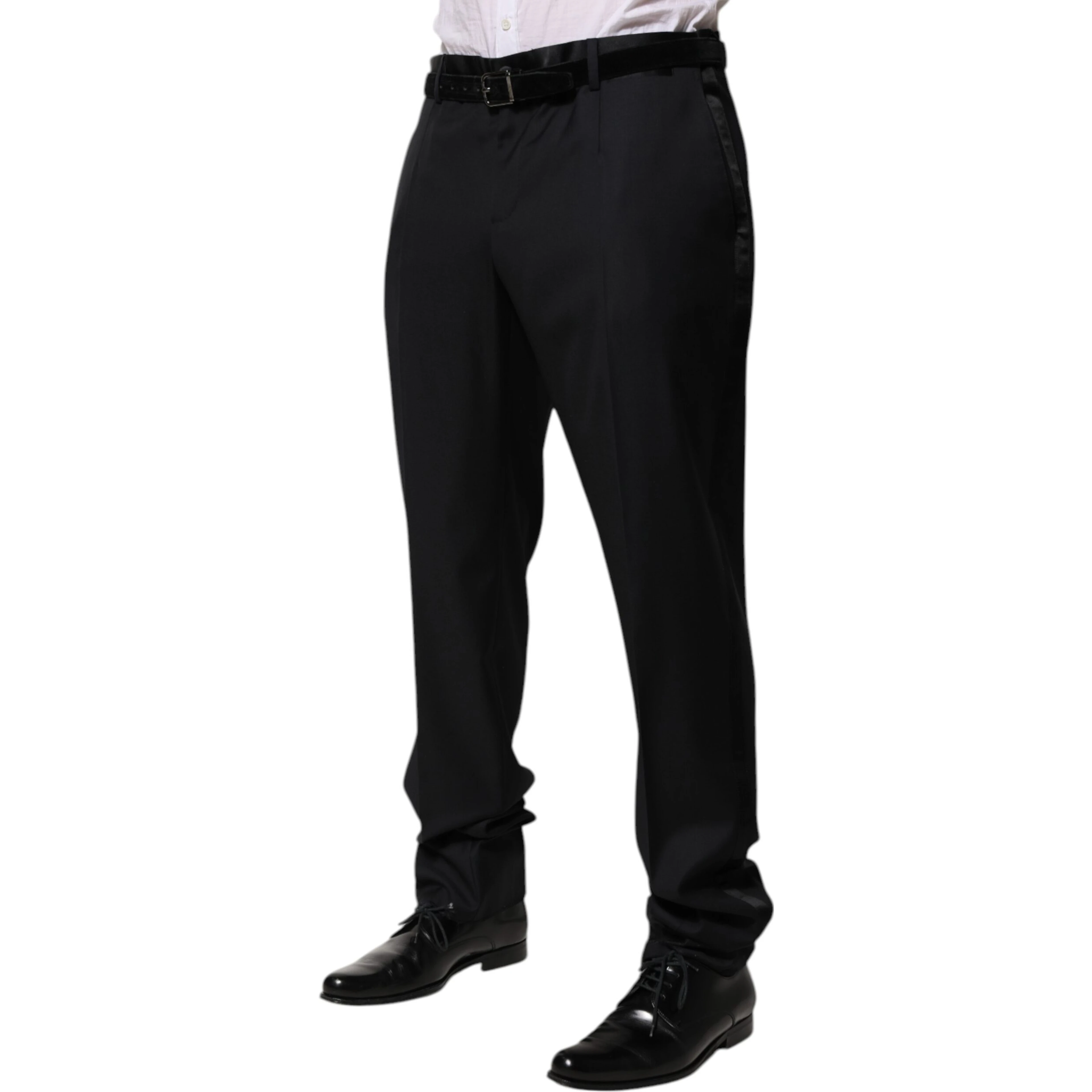 Black Wool Men Formal Dress Trouser Pants
