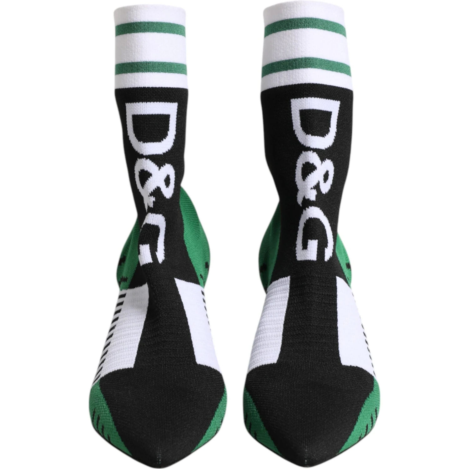 Green Stretch Sock Style Ankle Boots Shoes