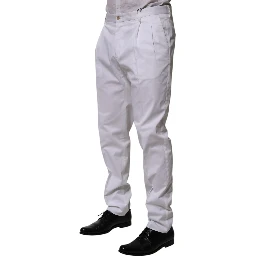 White Cotton Dress Slim Formal Trouser Pants