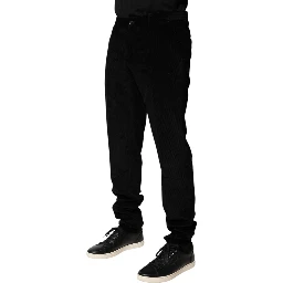 Black Cotton Men Dress Formal Trouser Pants