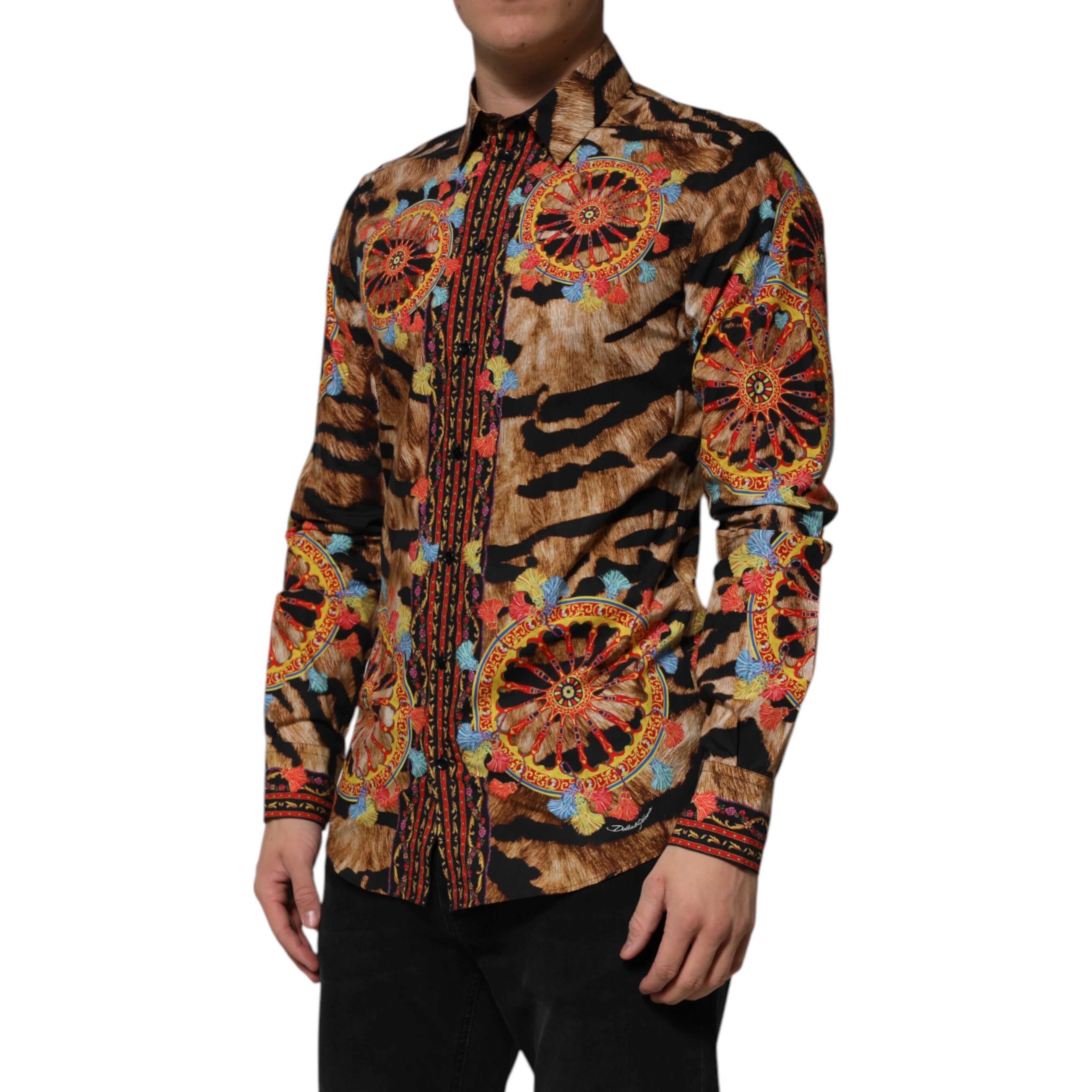 GOLD Cotton Tiger Carretto Long Sleeve Shirt
