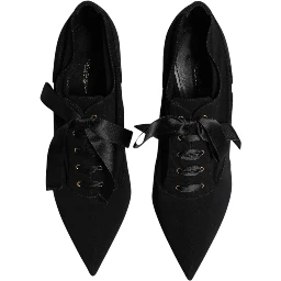 Black Lace Up Stiletto Heels Pumps Shoes