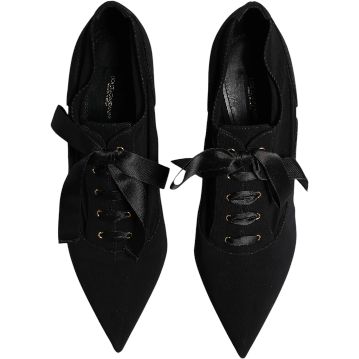 Black Lace Up Stiletto Heels Pumps Shoes