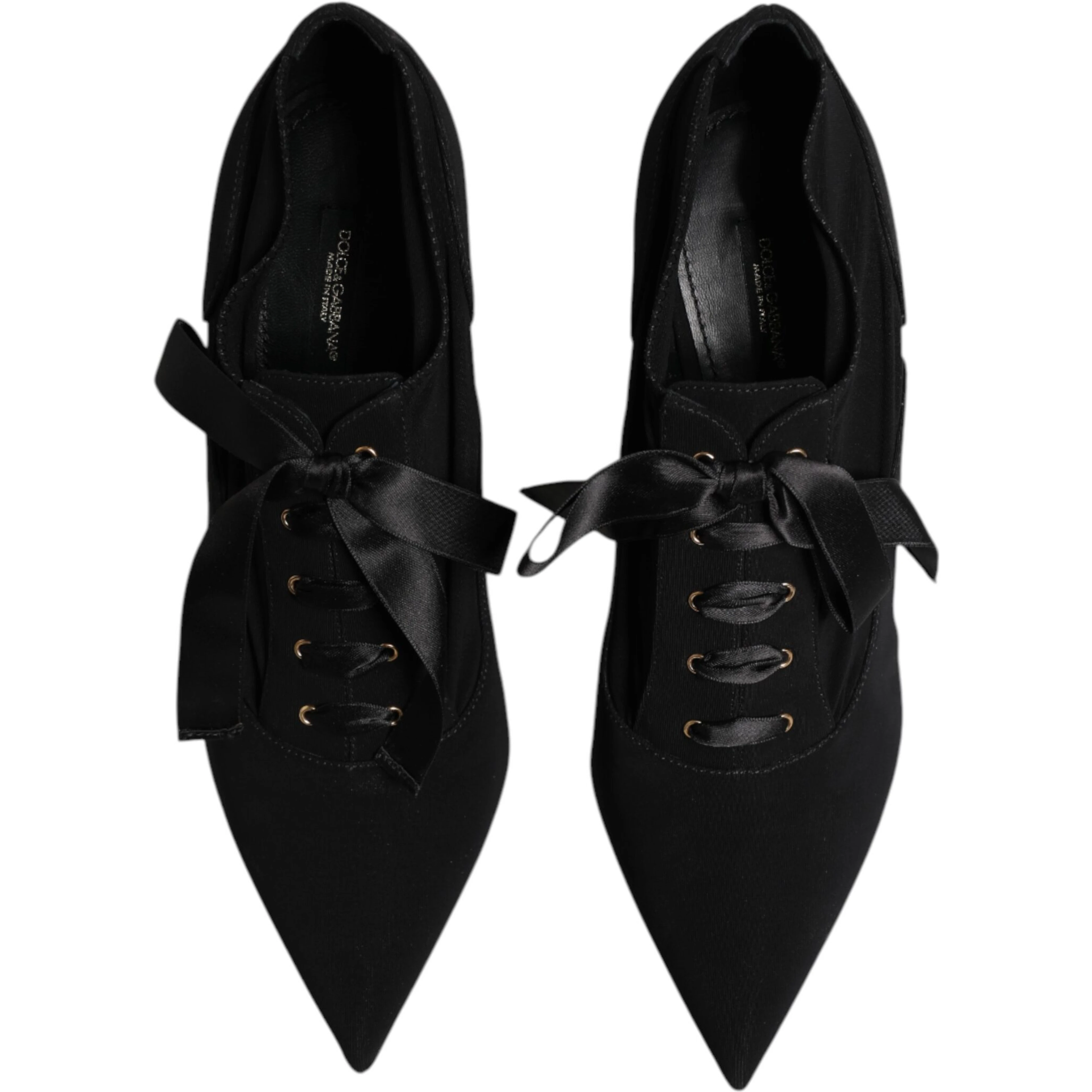 Black Lace Up Stiletto Heels Pumps Shoes