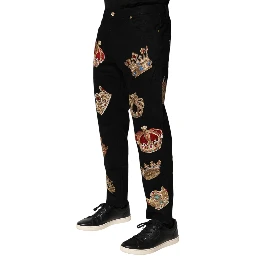 Black Baroque Royal Men Dress Trouser Pants