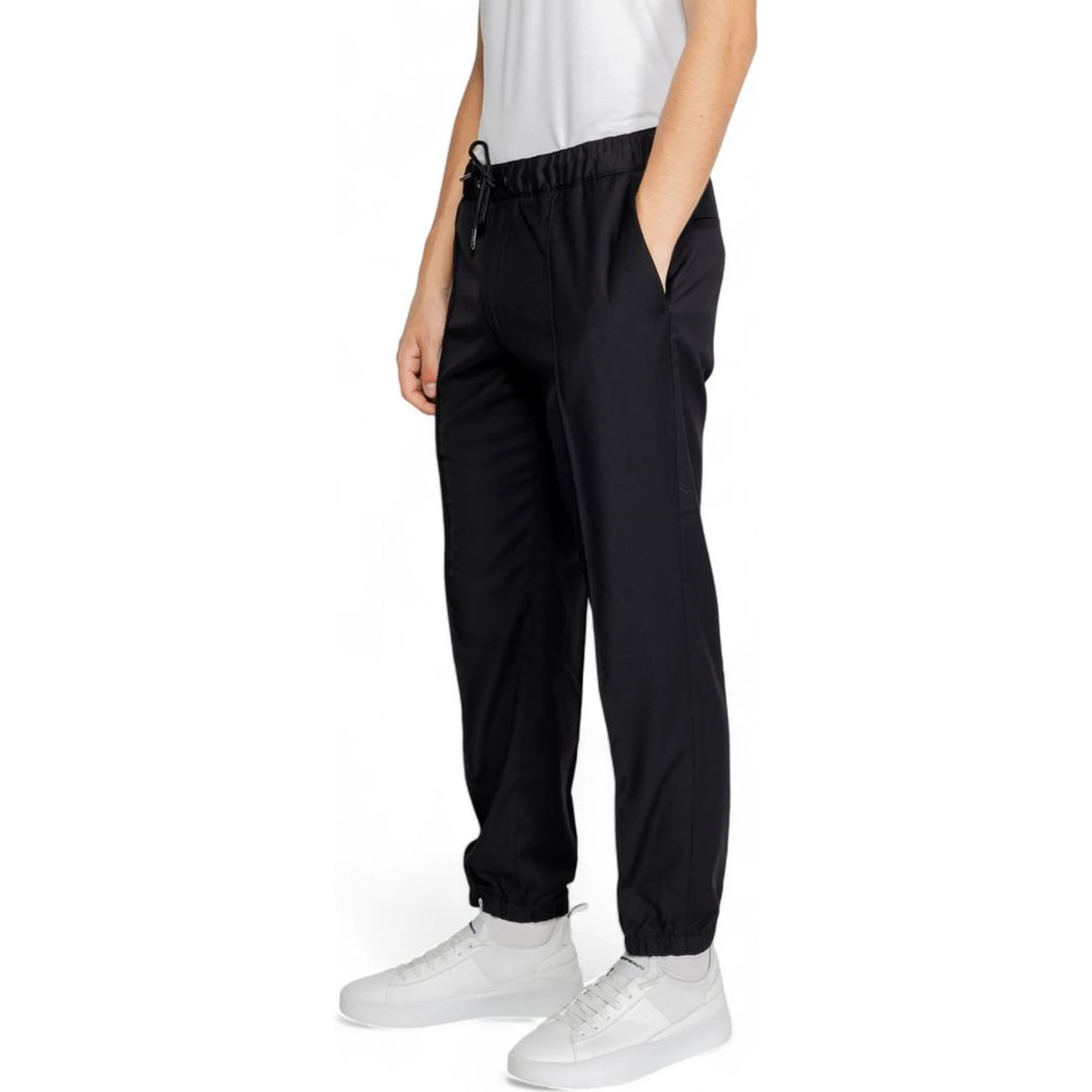 Black Polyester Athletic Pants