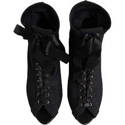 Black Stiletto Heels Lace Up Boots Shoes