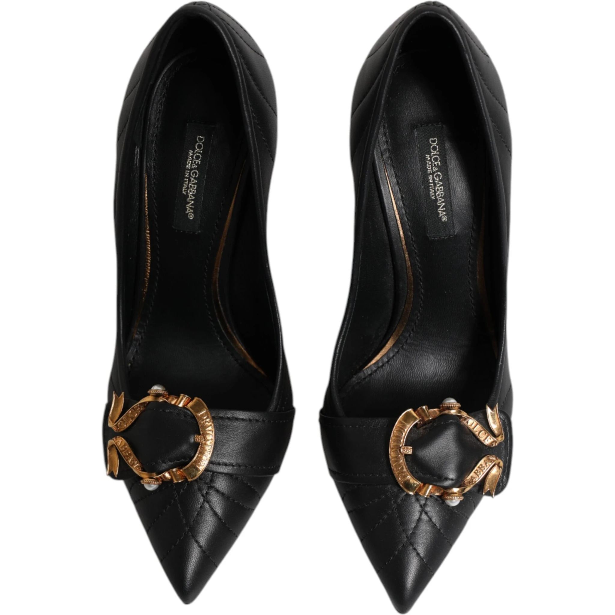 Black Devotion Leather Heels Pumps Shoes