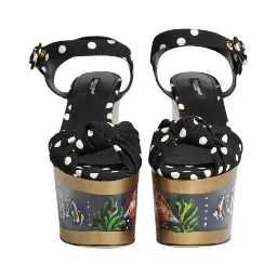 Multicolor Fish Polka Dot Wedge Sandals Shoes