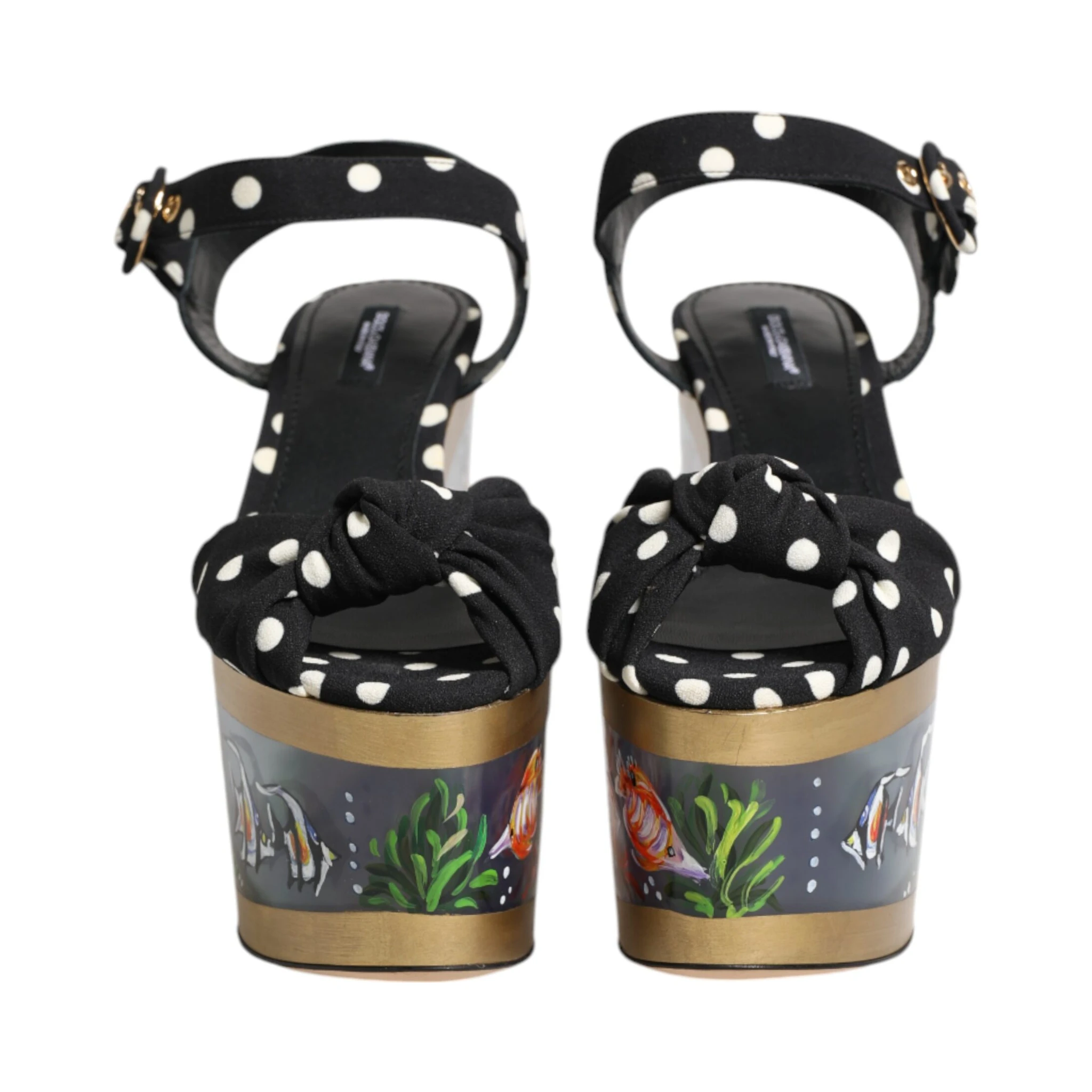 Multicolor Fish Polka Dot Wedge Sandals Shoes