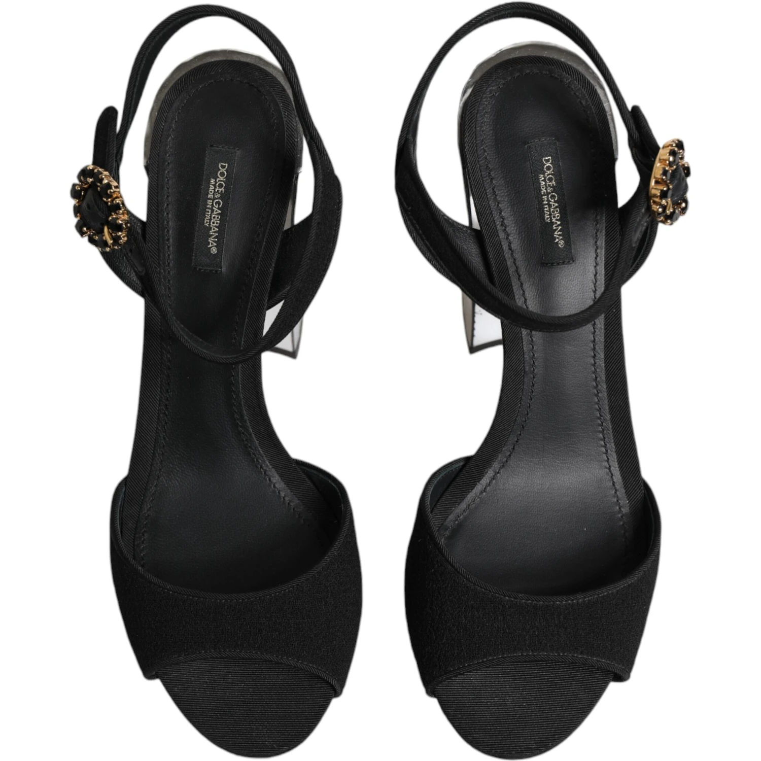 Black Crystal Ankle Strap Keira Sandal Shoes