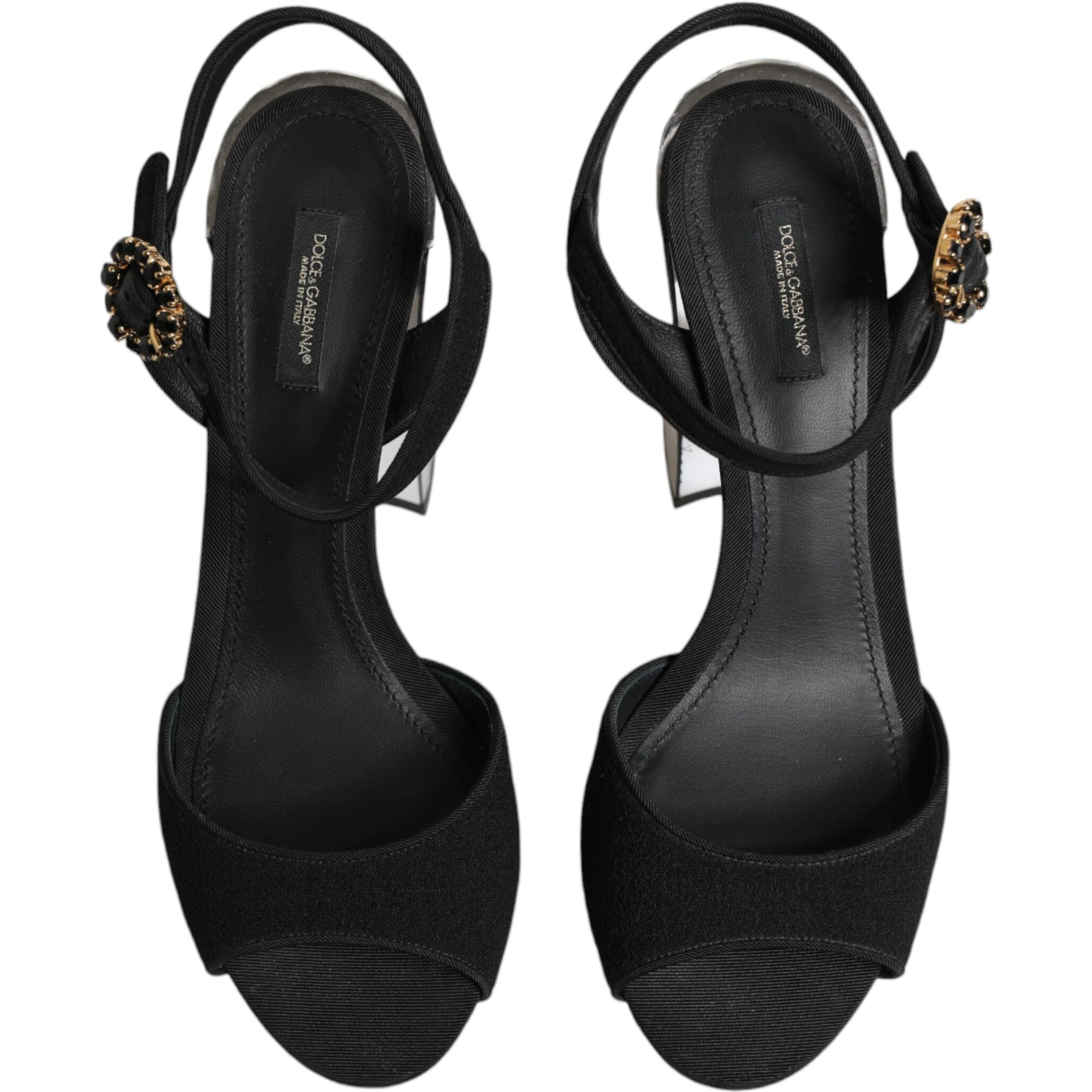 Black Crystal Ankle Strap Keira Sandal Shoes