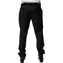 Black Wool Men Formal Dress Trouser Pants
