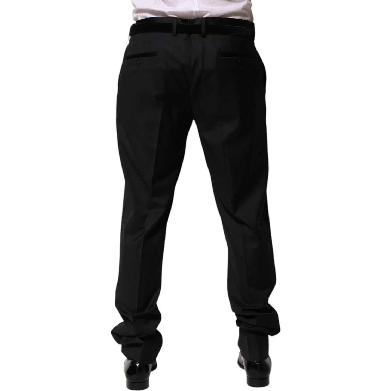 Black Wool Men Formal Dress Trouser Pants
