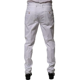 White Cotton Dress Slim Formal Trouser Pants