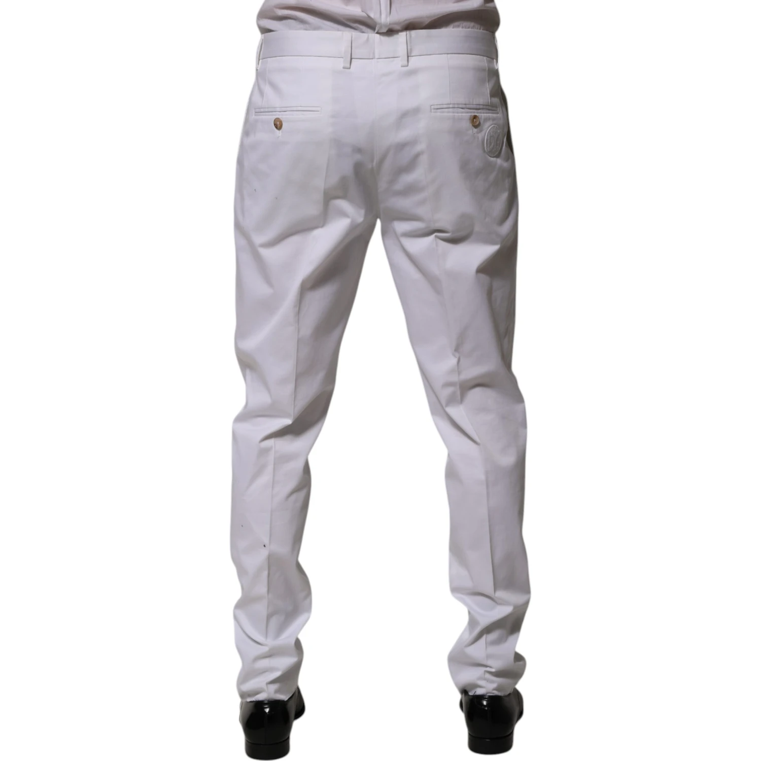White Cotton Dress Slim Formal Trouser Pants