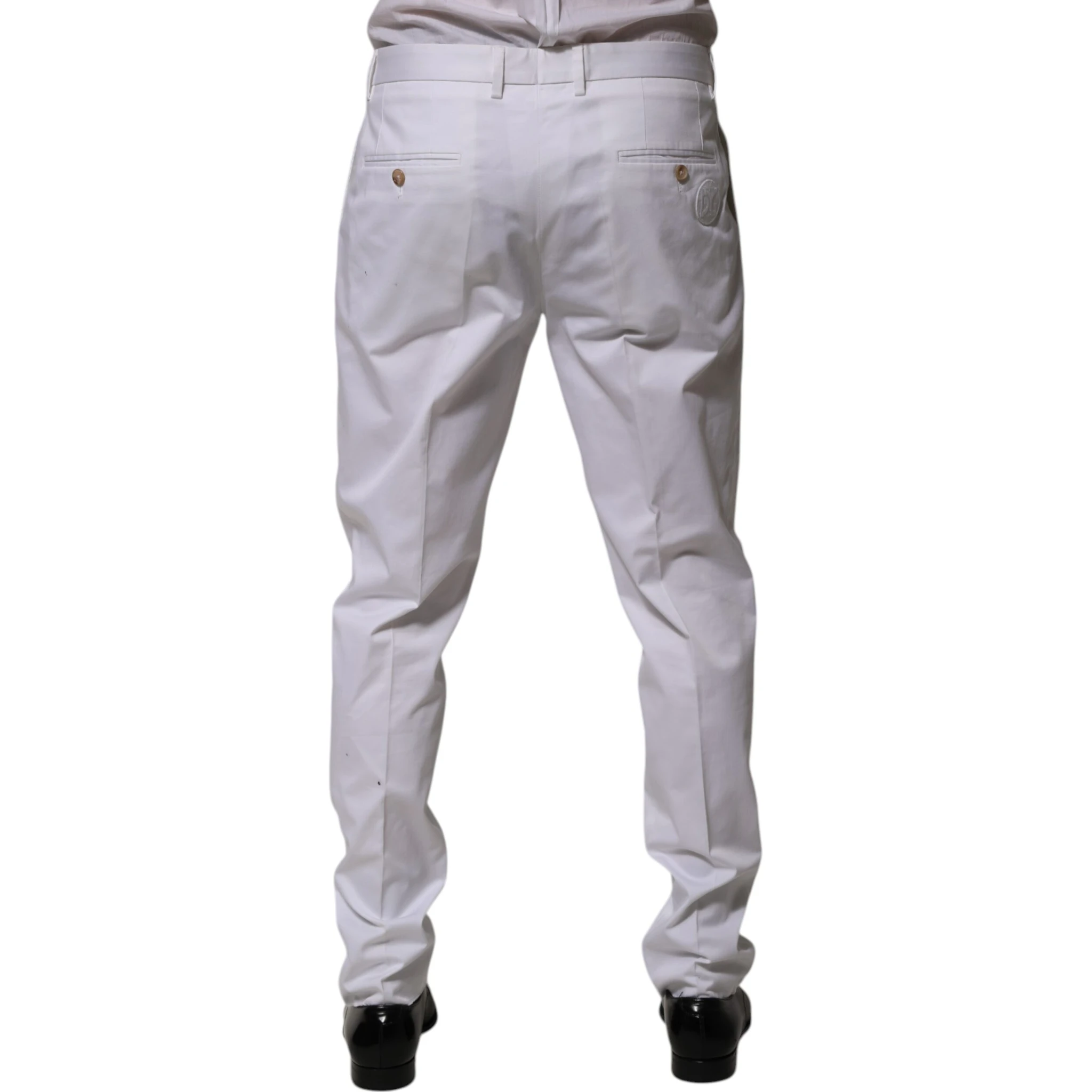 White Cotton Dress Slim Formal Trouser Pants