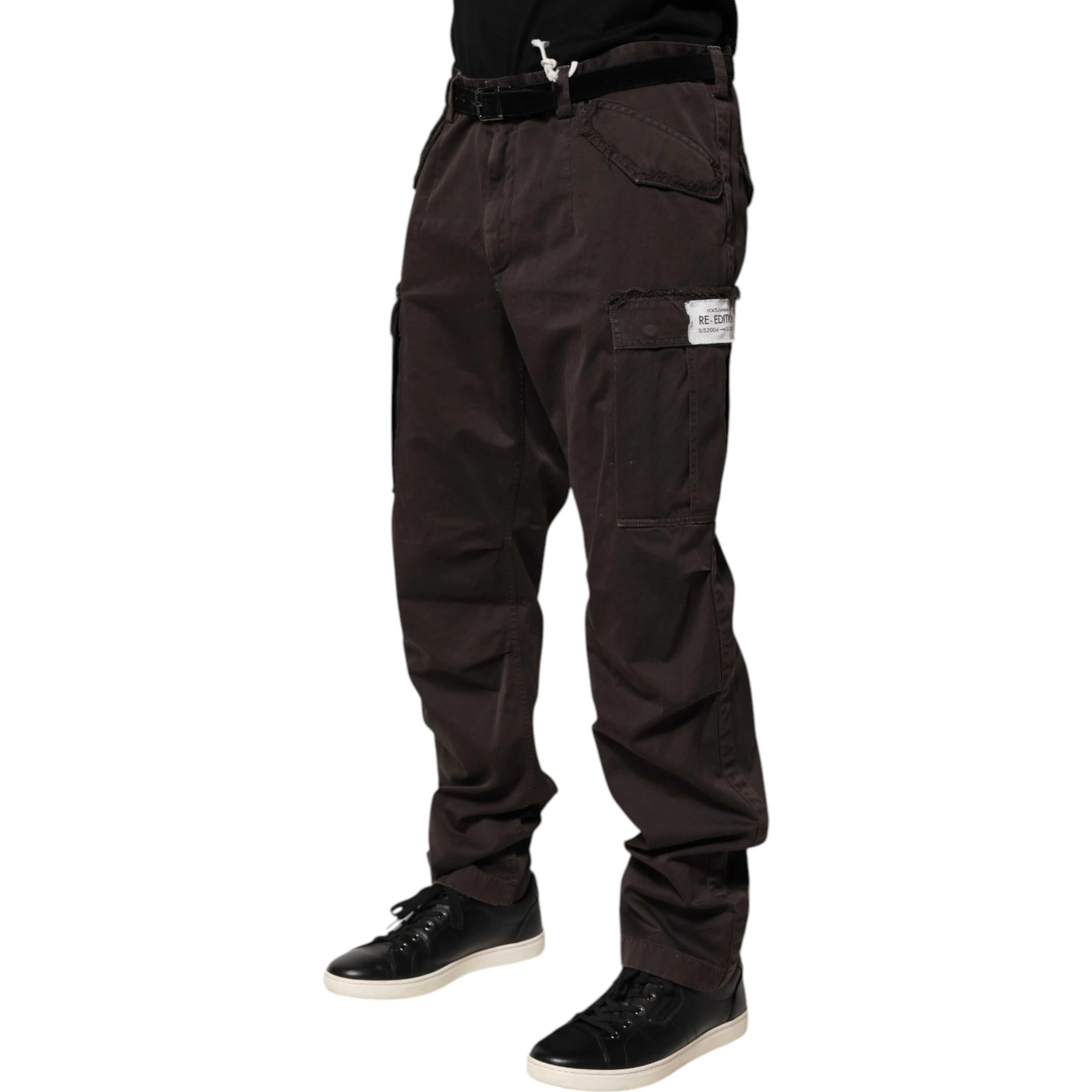 Brown Cotton Stretch Cargo Men Trouser Pants
