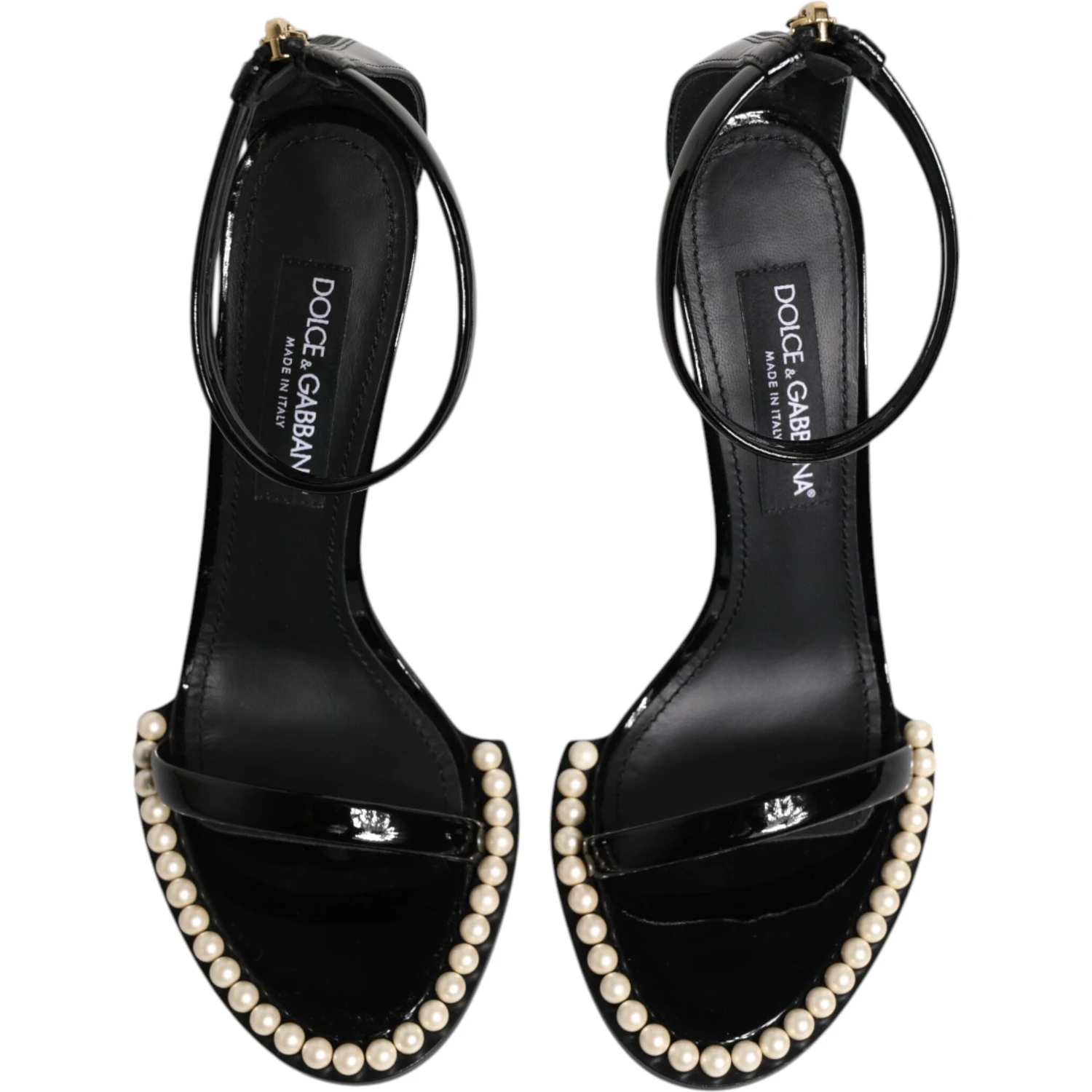 Black KEIRA Pearl Embellished Sandals Shoes
