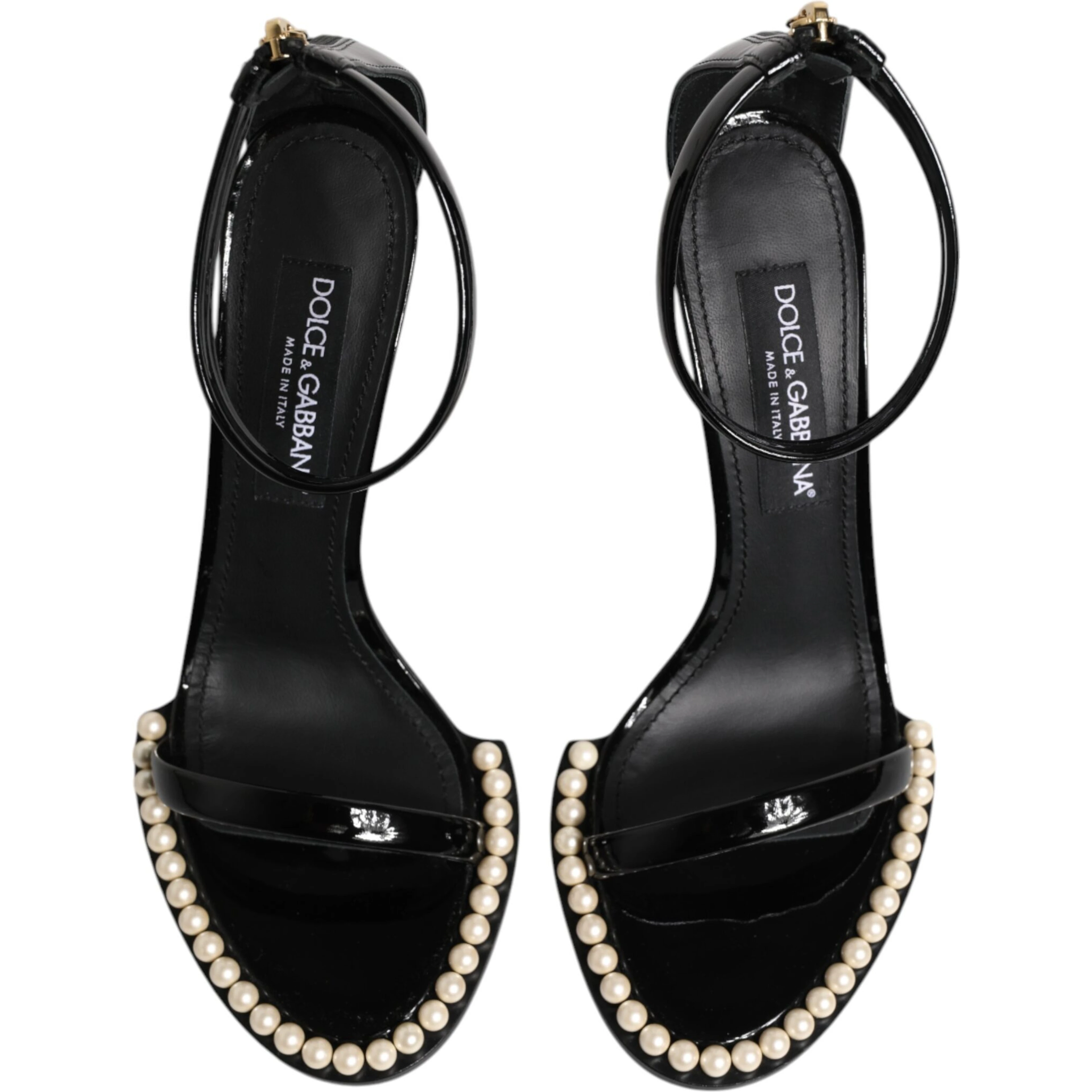 Black KEIRA Pearl Embellished Sandals Shoes