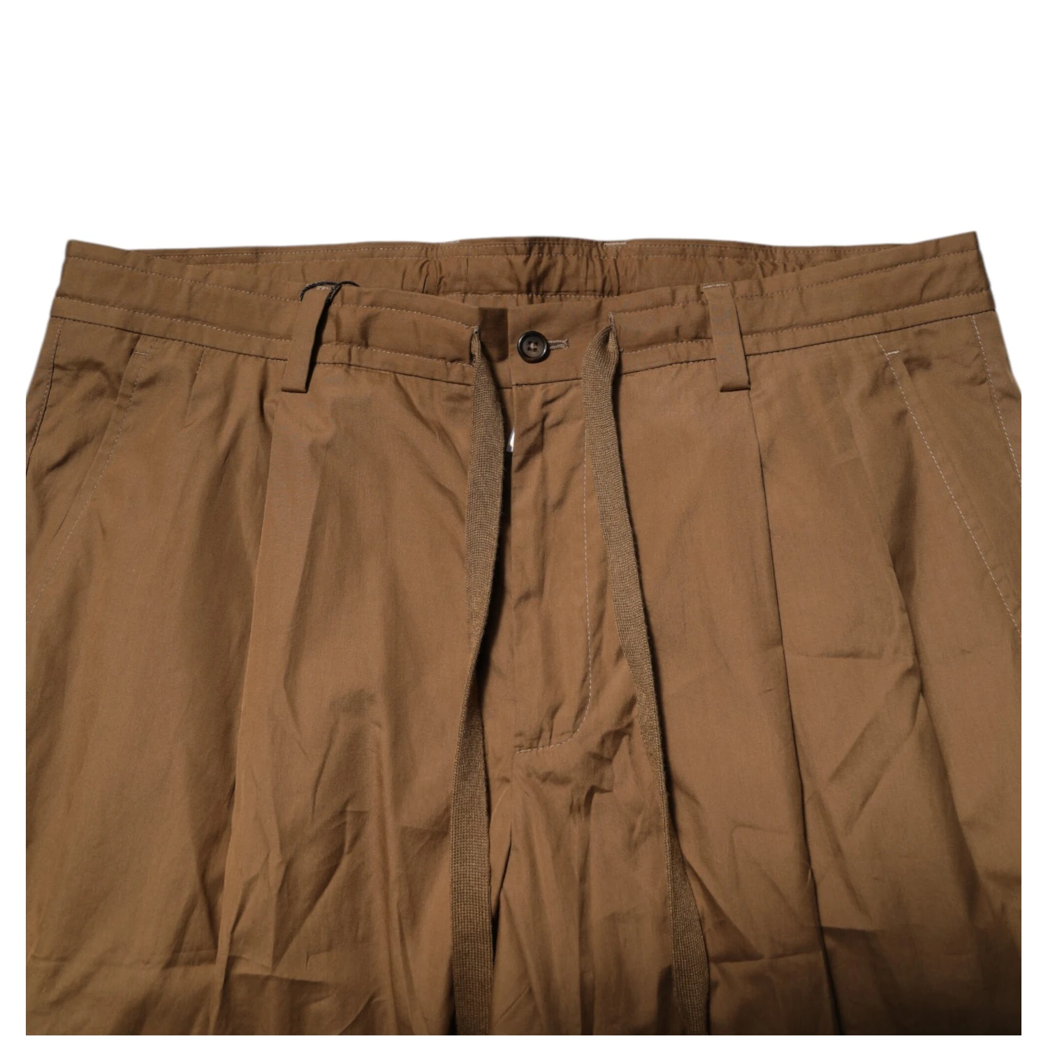 Brown Cotton Chino Mid Waist Men Jogger Pants