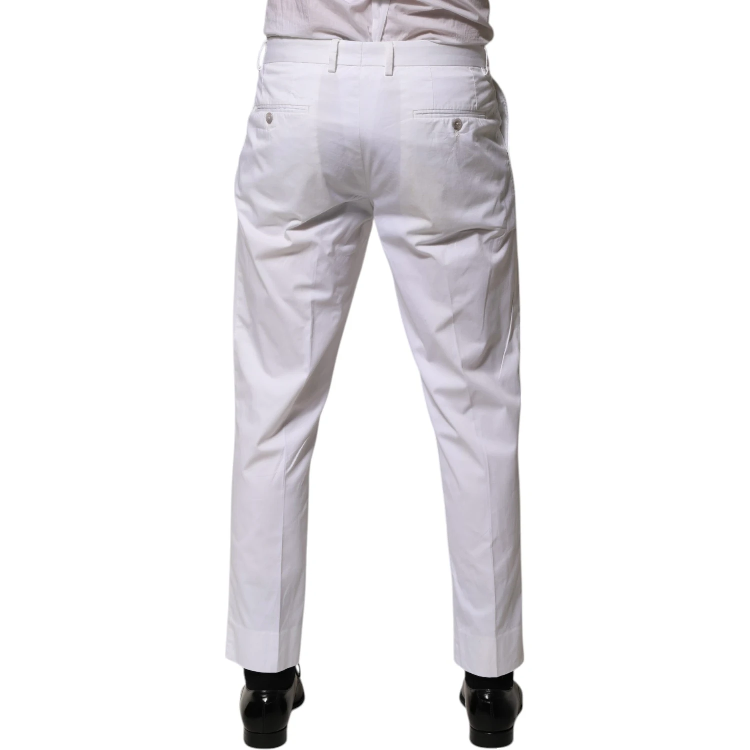 White Cotton Dress Slim Formal Trouser Pants