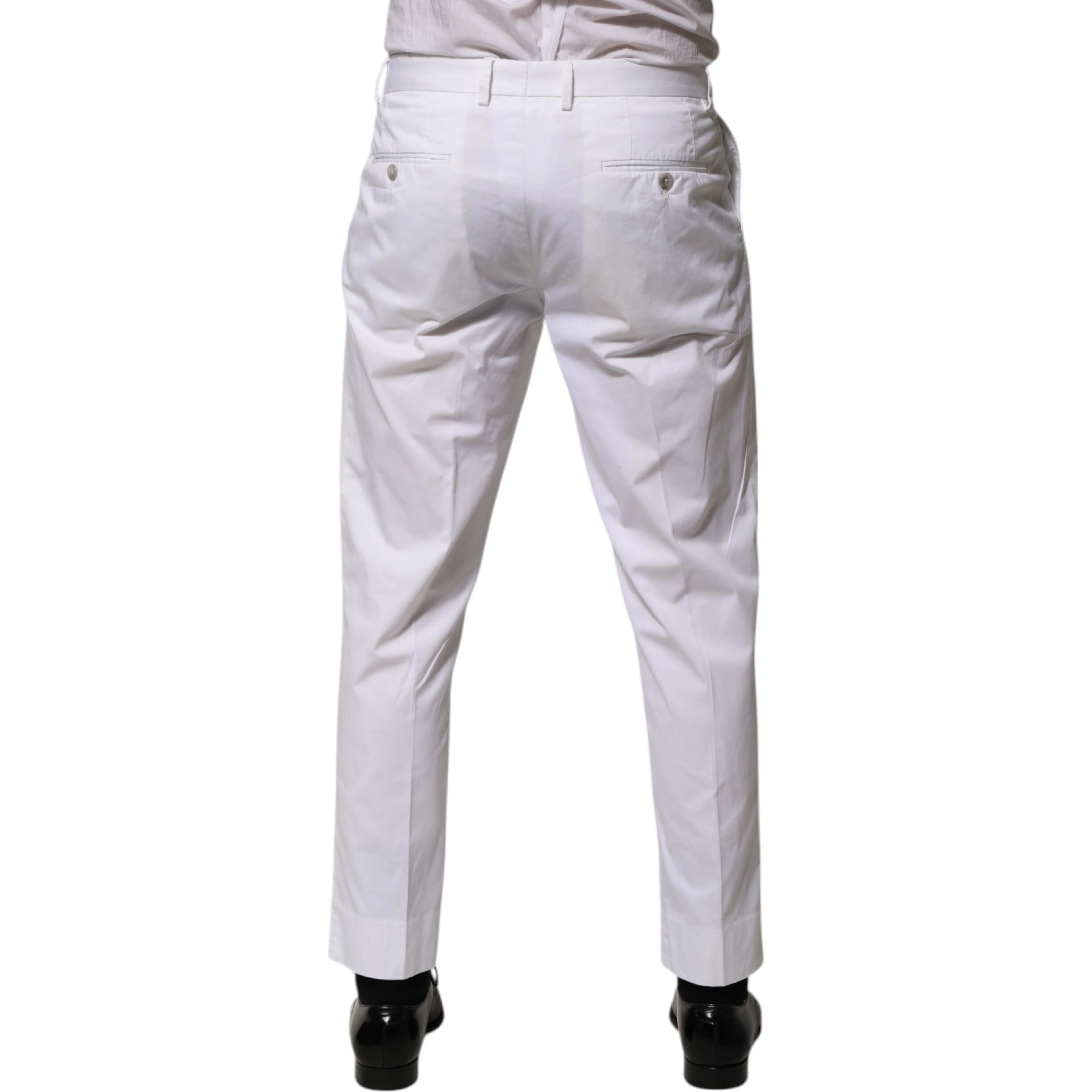 White Cotton Dress Slim Formal Trouser Pants