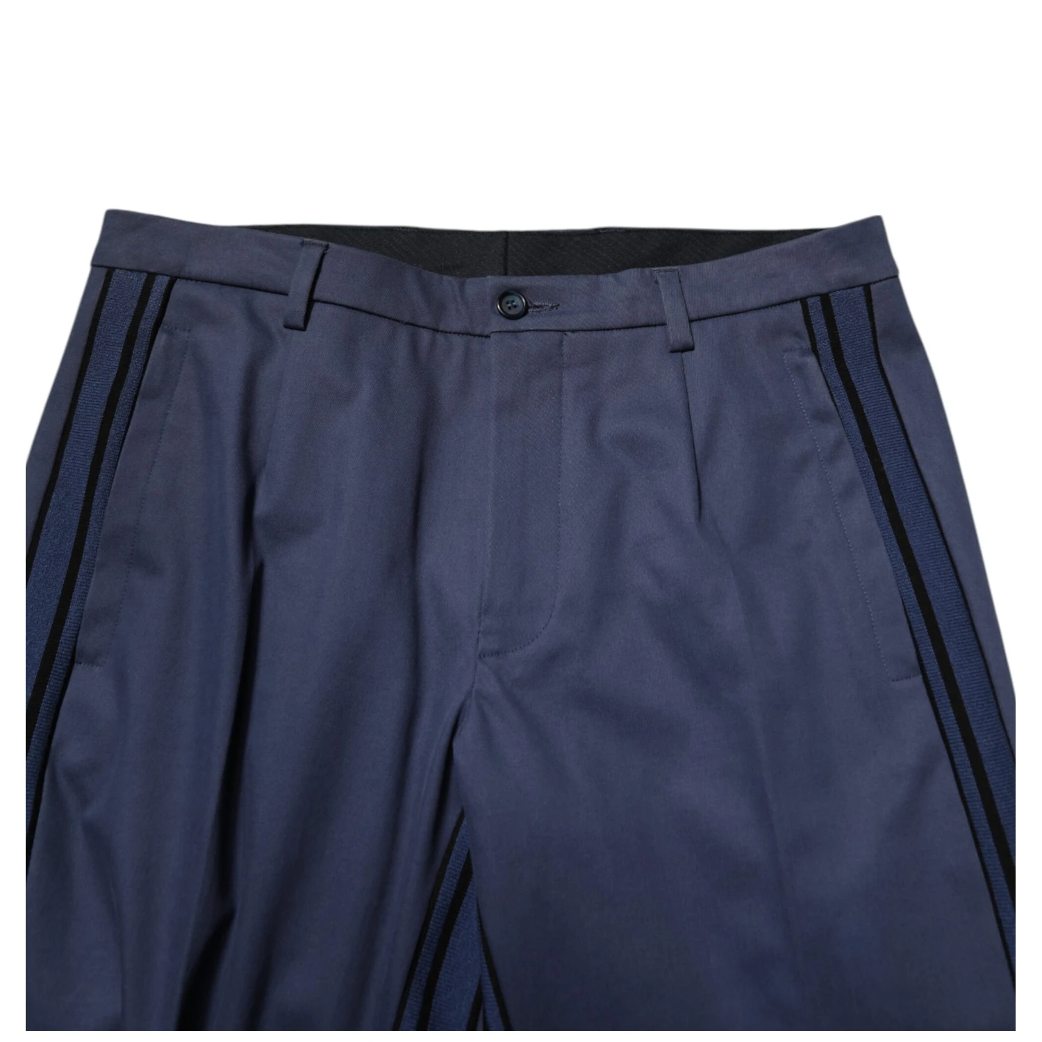 Blue Cotton Tapered Men Formal Trousers Pants