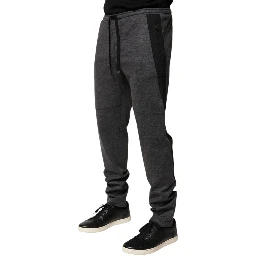 Gray Black Wool Blend Jogger Sweatpants  Pants
