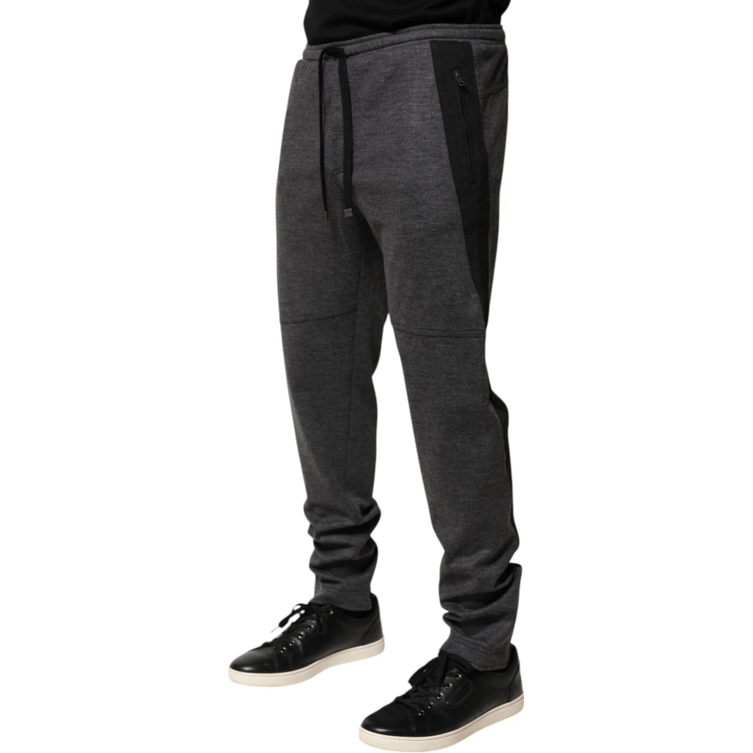 Gray Black Wool Blend Jogger Sweatpants  Pants
