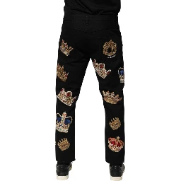 Black Baroque Royal Men Dress Trouser Pants