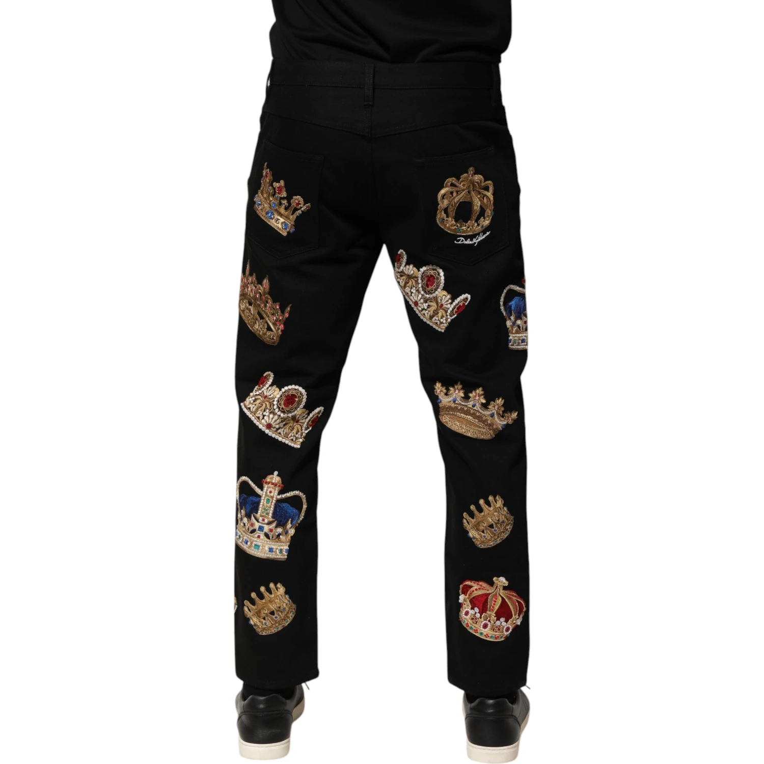 Black Baroque Royal Men Dress Trouser Pants