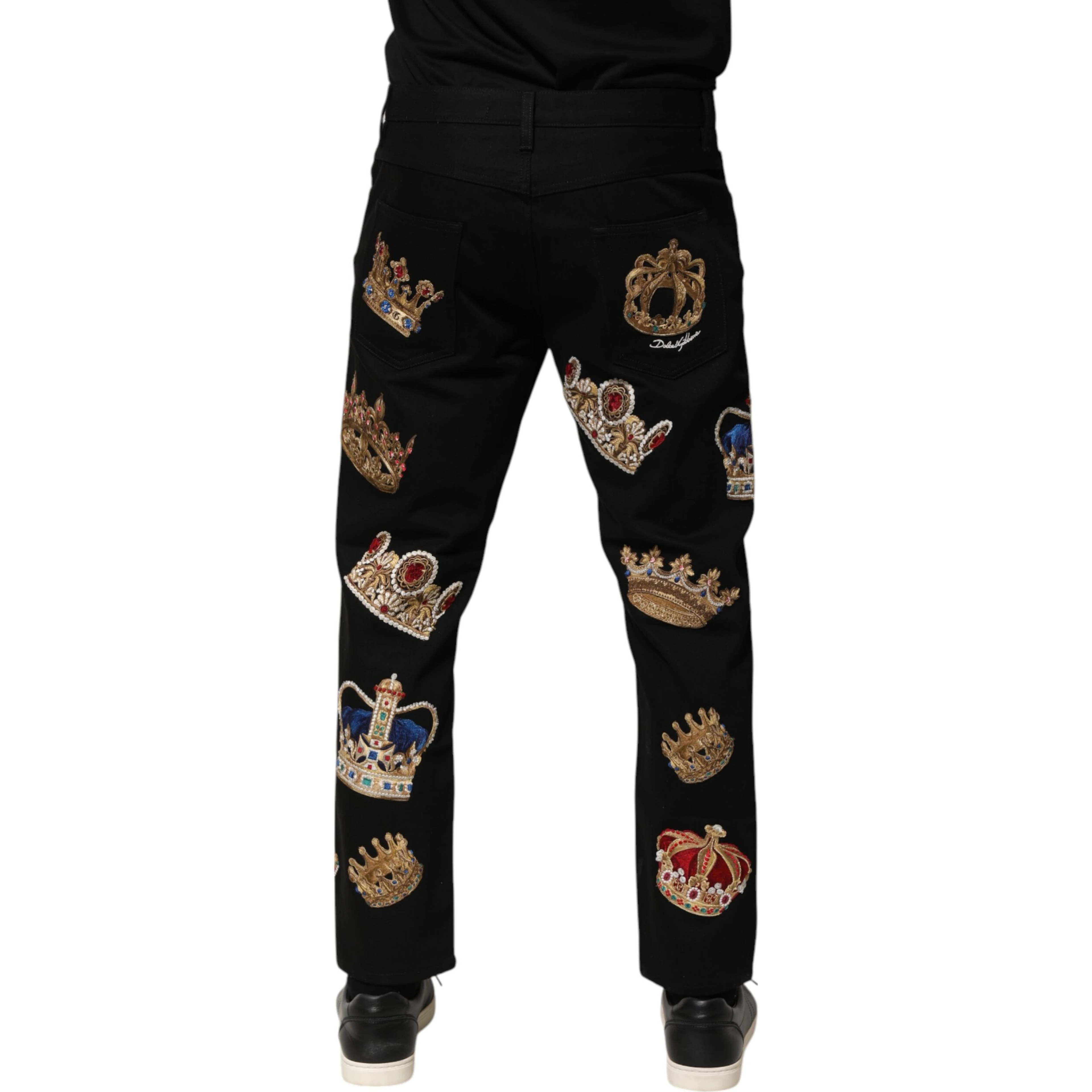 Black Baroque Royal Men Dress Trouser Pants