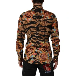 GOLD Cotton Tiger Carretto Long Sleeve Shirt