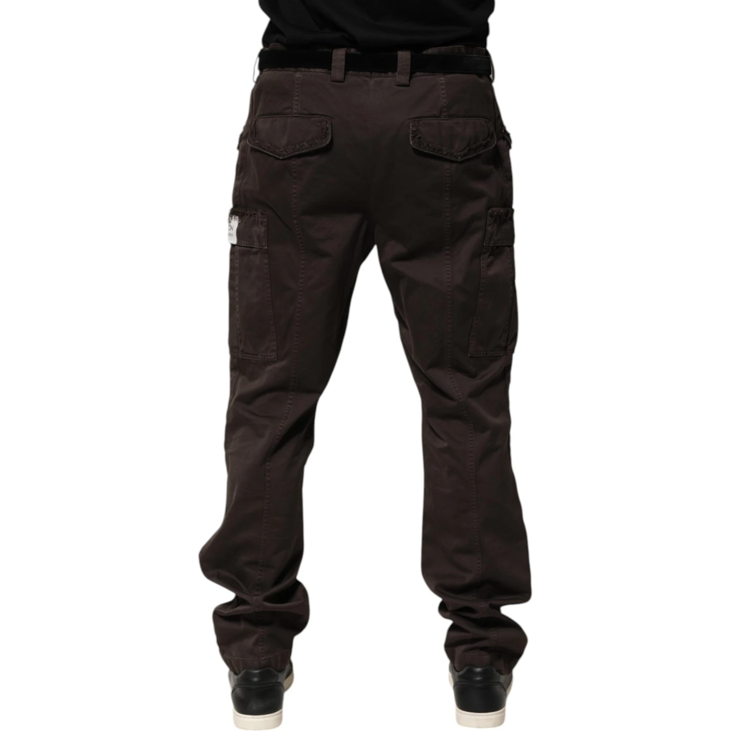 Brown Cotton Stretch Cargo Men Trouser Pants