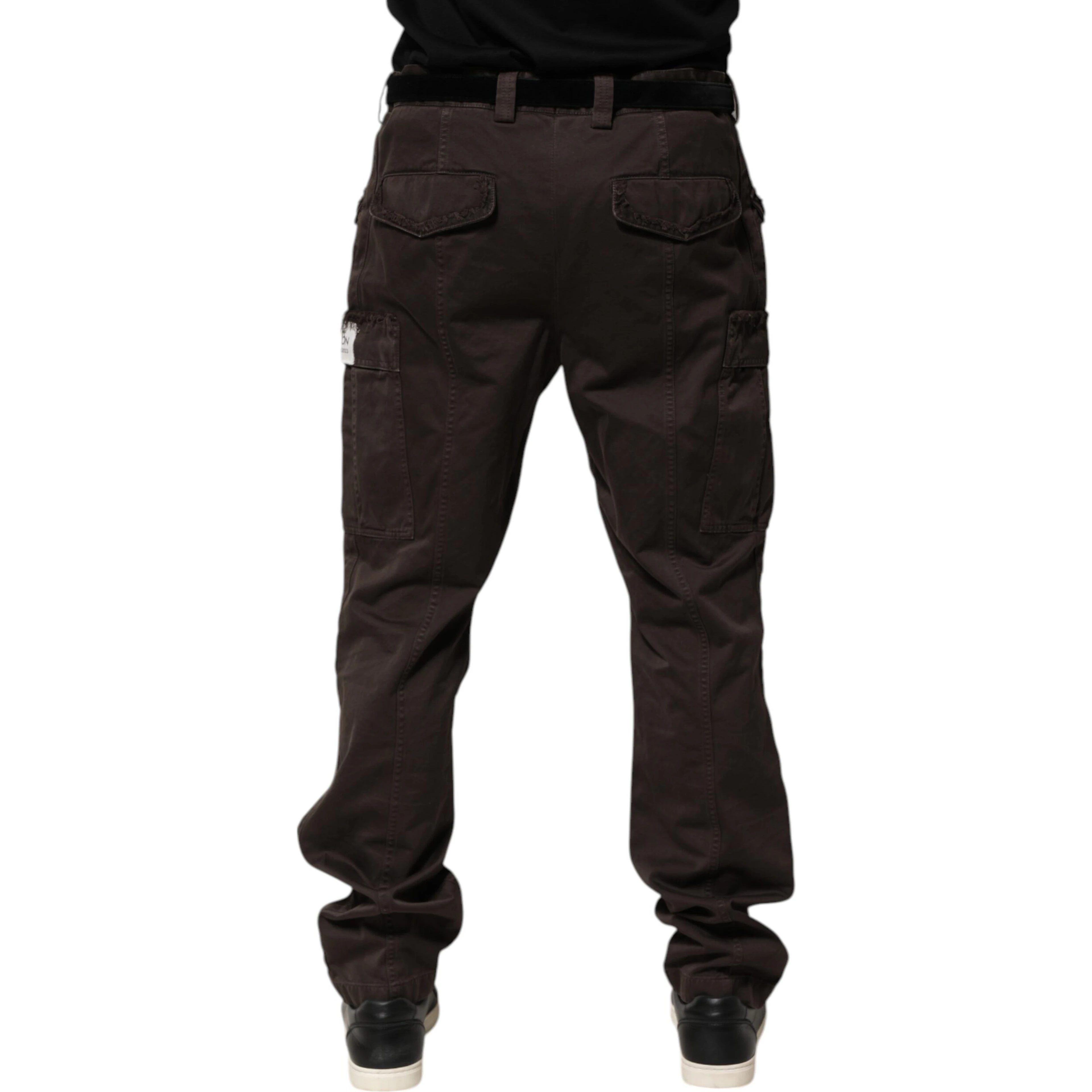 Brown Cotton Stretch Cargo Men Trouser Pants